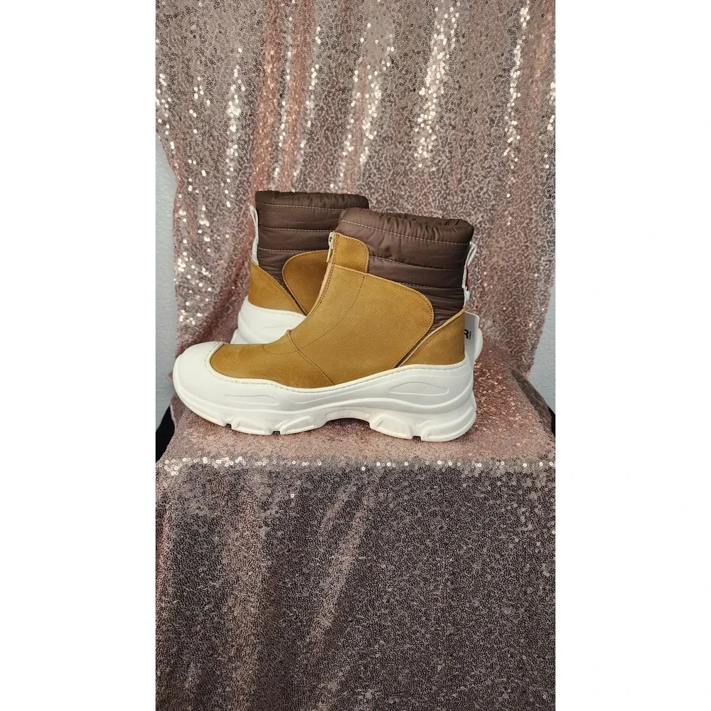 NWT Pajar Women'sWaterproof Tan‎ Suede Winter Boots Zipper Chunky Sole